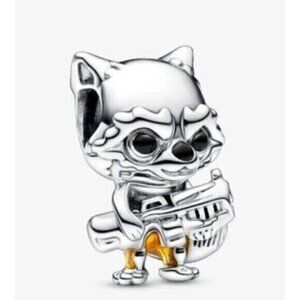 Pandora Silver Fox Charm with Gold Accent
